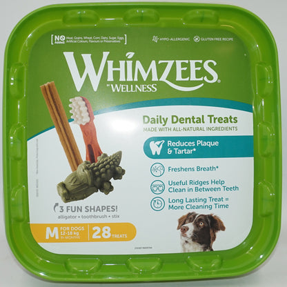 Whimzees wellness box of 28 daily dental dog treats