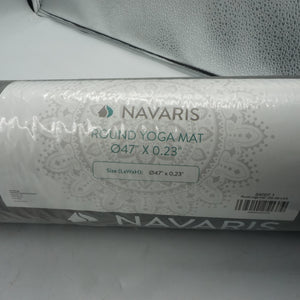 Navaris 120cm diameter 0.6cm thick non slip round yoga mat