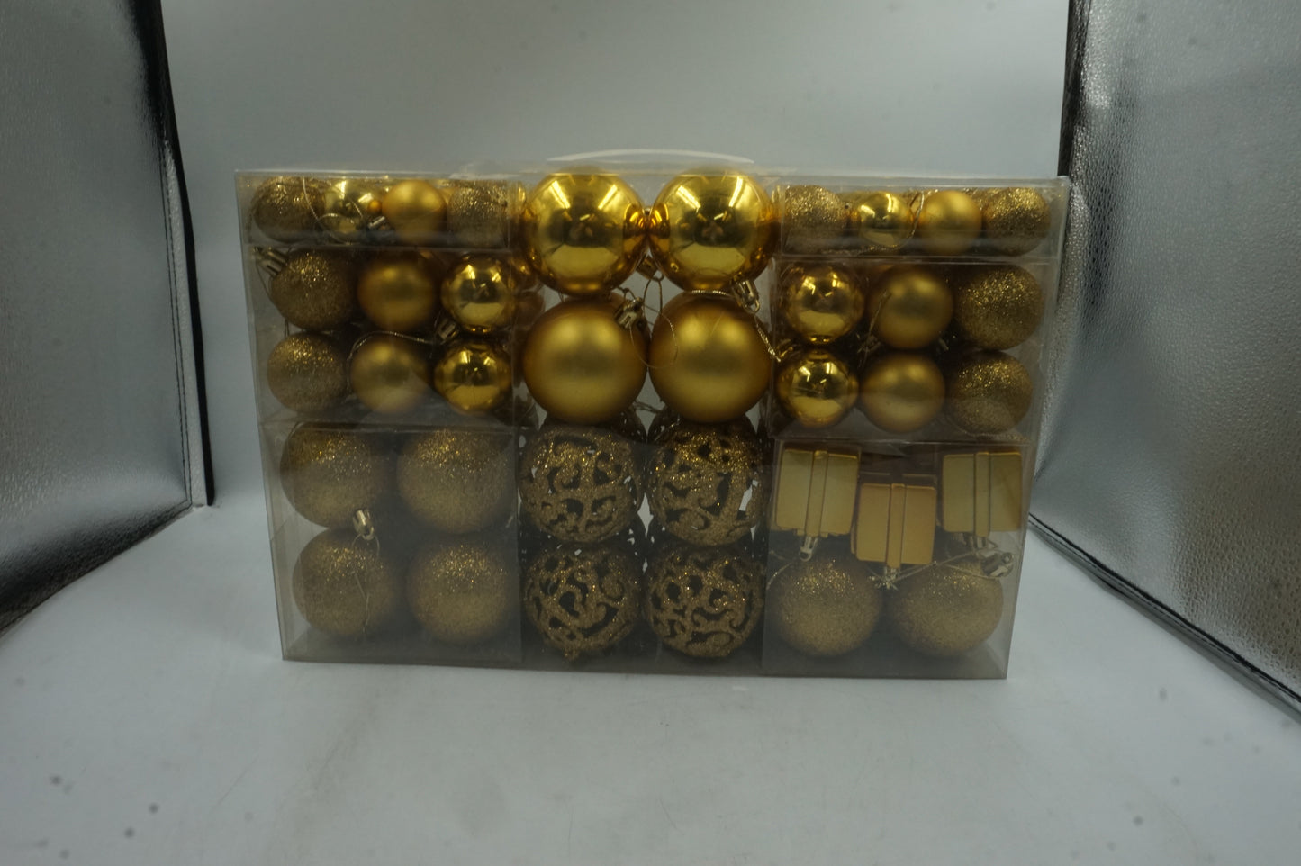 100pcs Christmas gold baubles ornaments