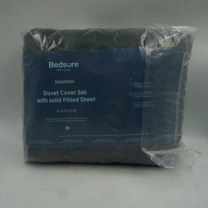 bedsure duvet cover set with solid fitted sheet
