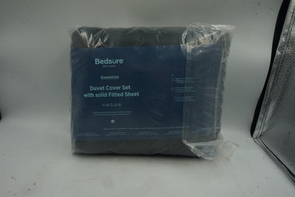 bedsure duvet cover set with solid fitted sheet