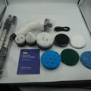 7 in 1 cordless electric spin scrubber with adjustable heads and arms