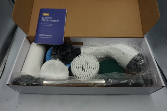 7 in 1 cordless electric spin scrubber with adjustable heads and arms
