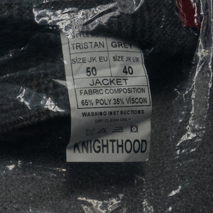 knighthood master tailors Grey Tweed 3 Piece Suit Blue Check 1920s size 40