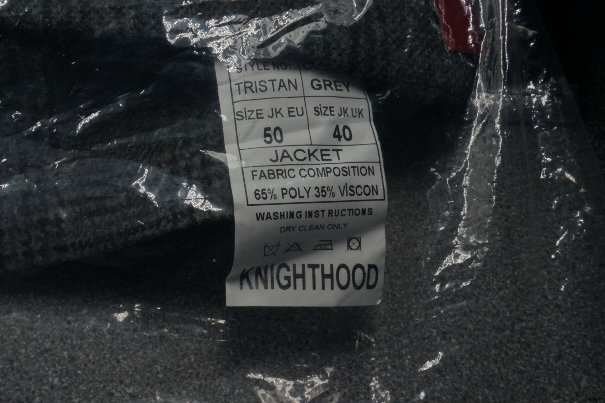 knighthood master tailors Grey Tweed 3 Piece Suit Blue Check 1920s size 40