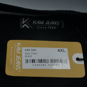 Kam Jeans black Plain T-Shirt size 4XL