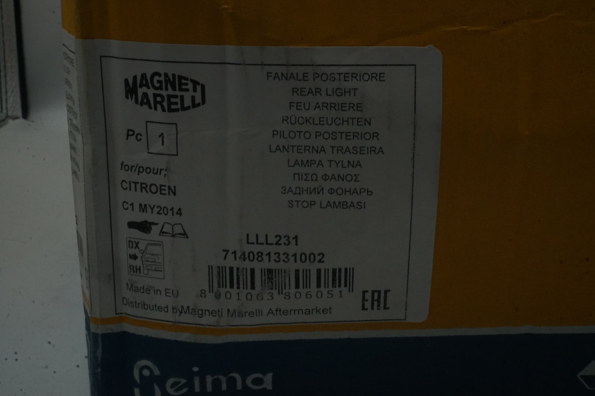 Magneti Marelli Citroën C1 2014 Rearlight 714081331002