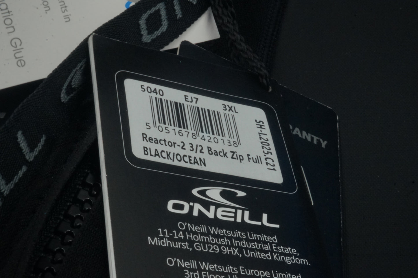 O'neill men's reactor-2 3/2mm back zip full wetsuit black/Ocean size 3XL