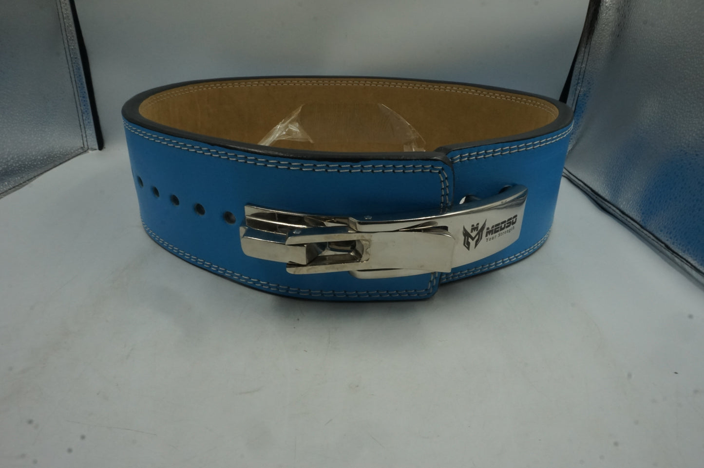 Medso large leather weightlifting powerlifting belt