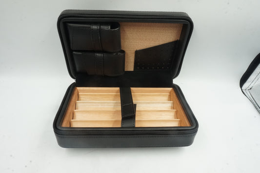Cigarloong leather cigar humidor travel case with cigar cutter