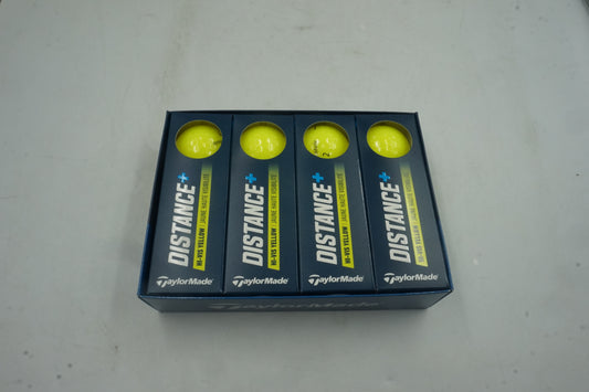 pack of 4 TaylorMade 12 golf balls distance plus Hi-Vis yellow