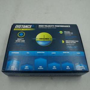 pack of 4 TaylorMade 12 golf balls distance plus Hi-Vis yellow