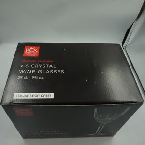 Pack of 6 RCR orchestra collection wine glasses 9 3/4 oz