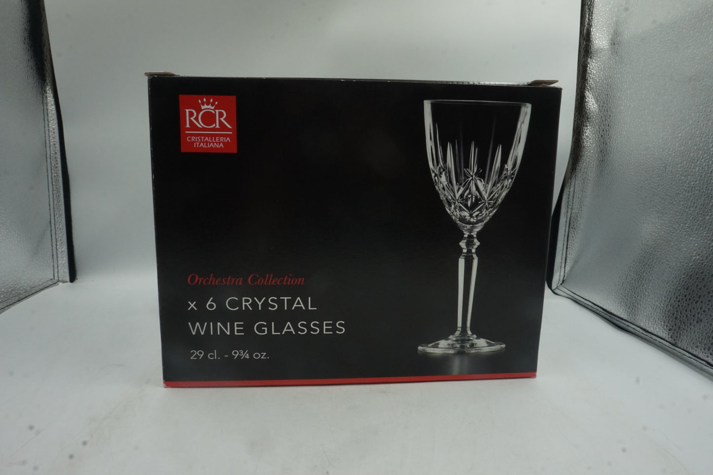 Pack of 6 RCR orchestra collection wine glasses 9 3/4 oz