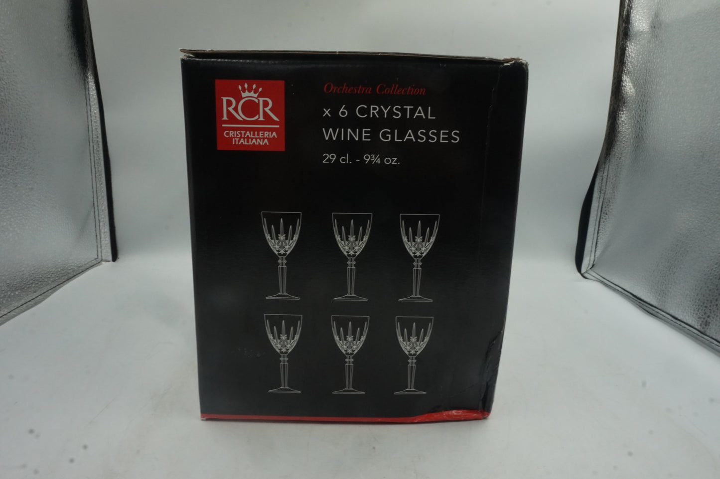 Pack of 6 RCR orchestra collection wine glasses 9 3/4 oz