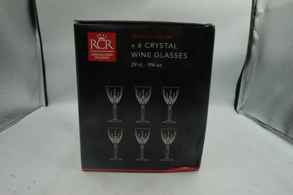 Pack of 6 RCR orchestra collection wine glasses 9 3/4 oz