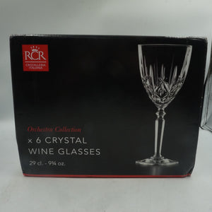 Pack of 6 RCR orchestra collection wine glasses 9 3/4 oz