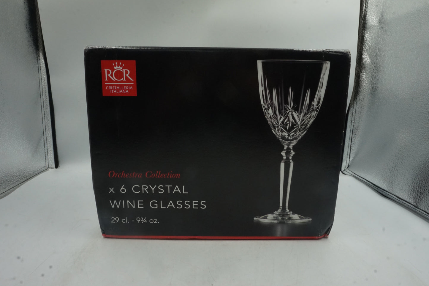 Pack of 6 RCR orchestra collection wine glasses 9 3/4 oz