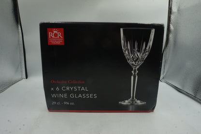 Pack of 6 RCR orchestra collection wine glasses 9 3/4 oz