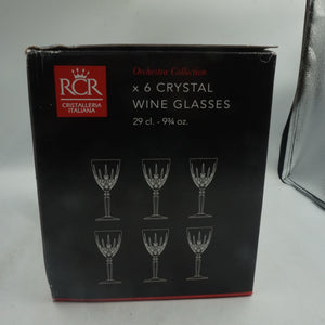 Pack of 6 RCR orchestra collection wine glasses 9 3/4 oz