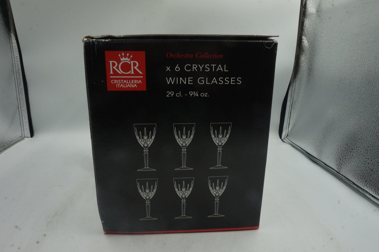 Pack of 6 RCR orchestra collection wine glasses 9 3/4 oz