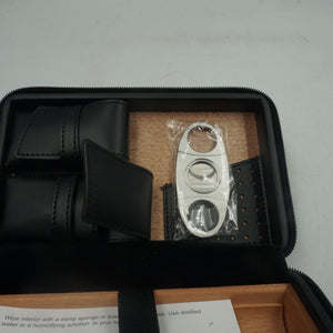 Cigarloong leather cigar humidor travel case with cigar cutter