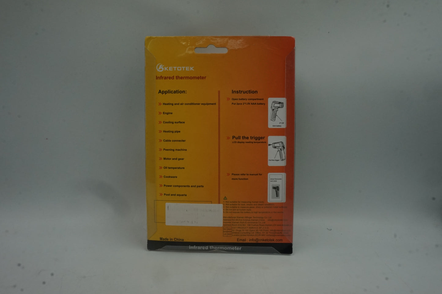 Kekotek infrared thermometer KT400Y -50C -400C