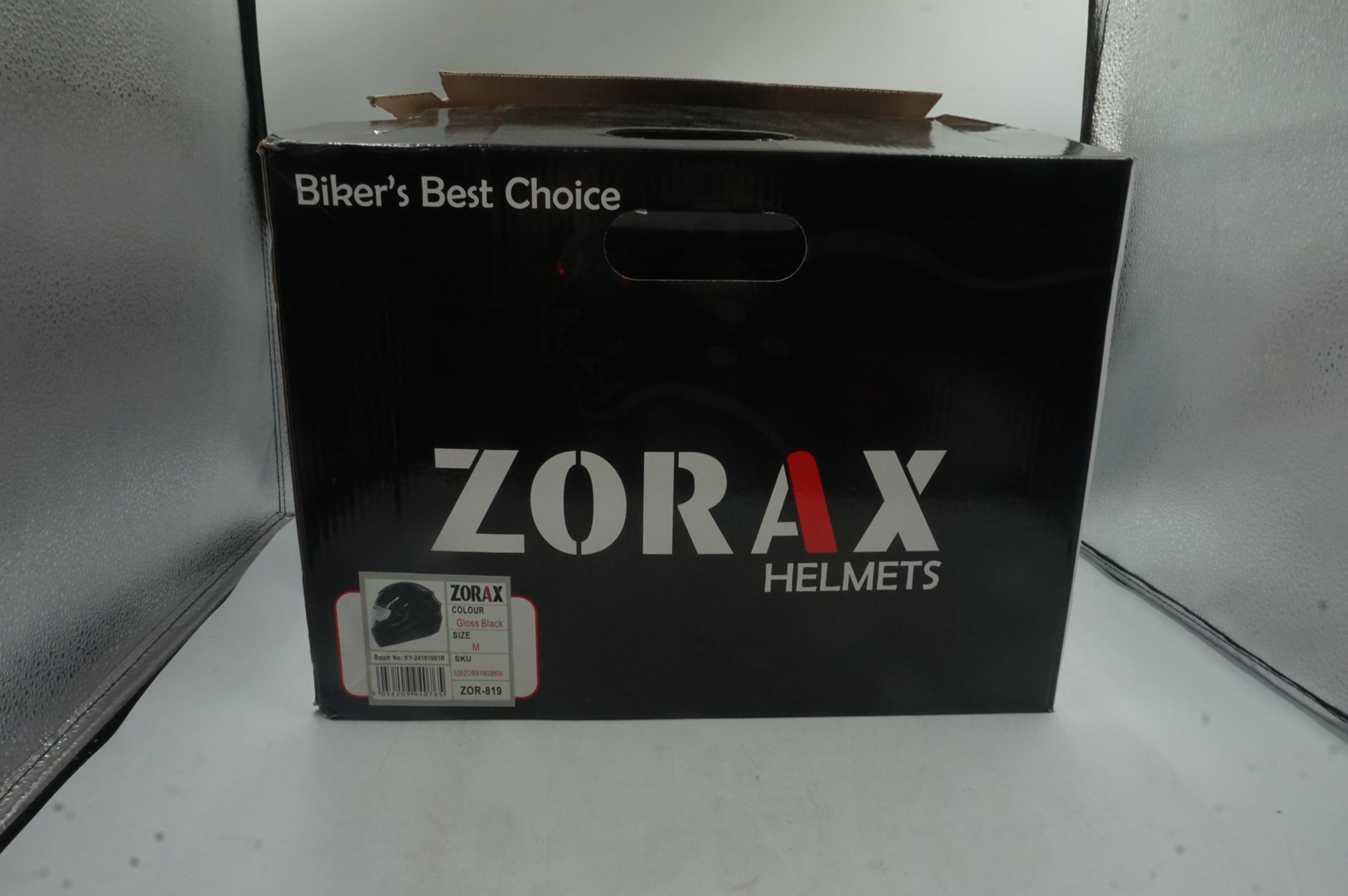 zorax full face motorbike helmet gloss black ZOR-819 model ST-22 size M