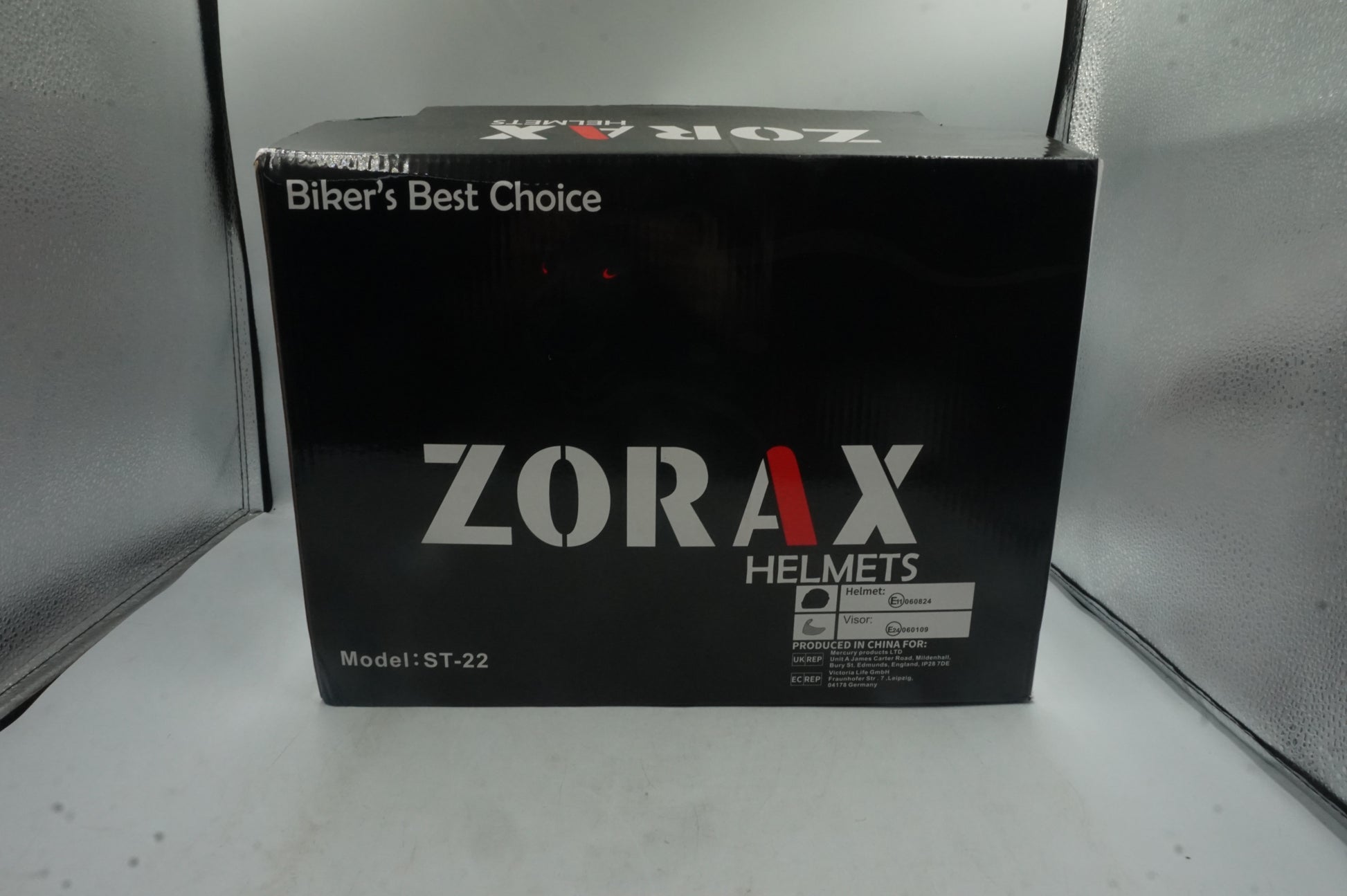 zorax full face motorbike helmet gloss black ZOR-819 model ST-22 size M