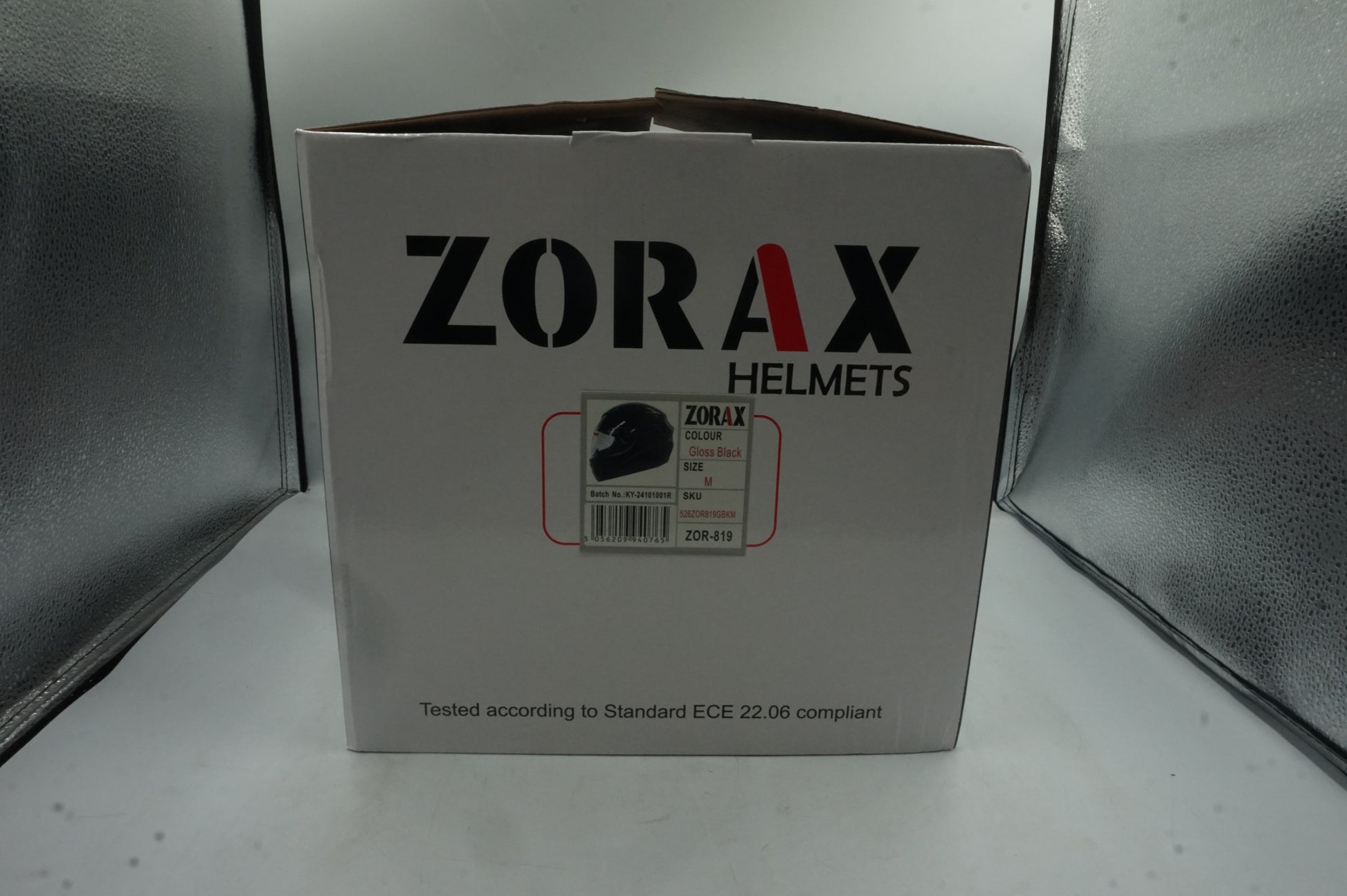 zorax full face motorbike helmet gloss black ZOR-819 model ST-22 size M