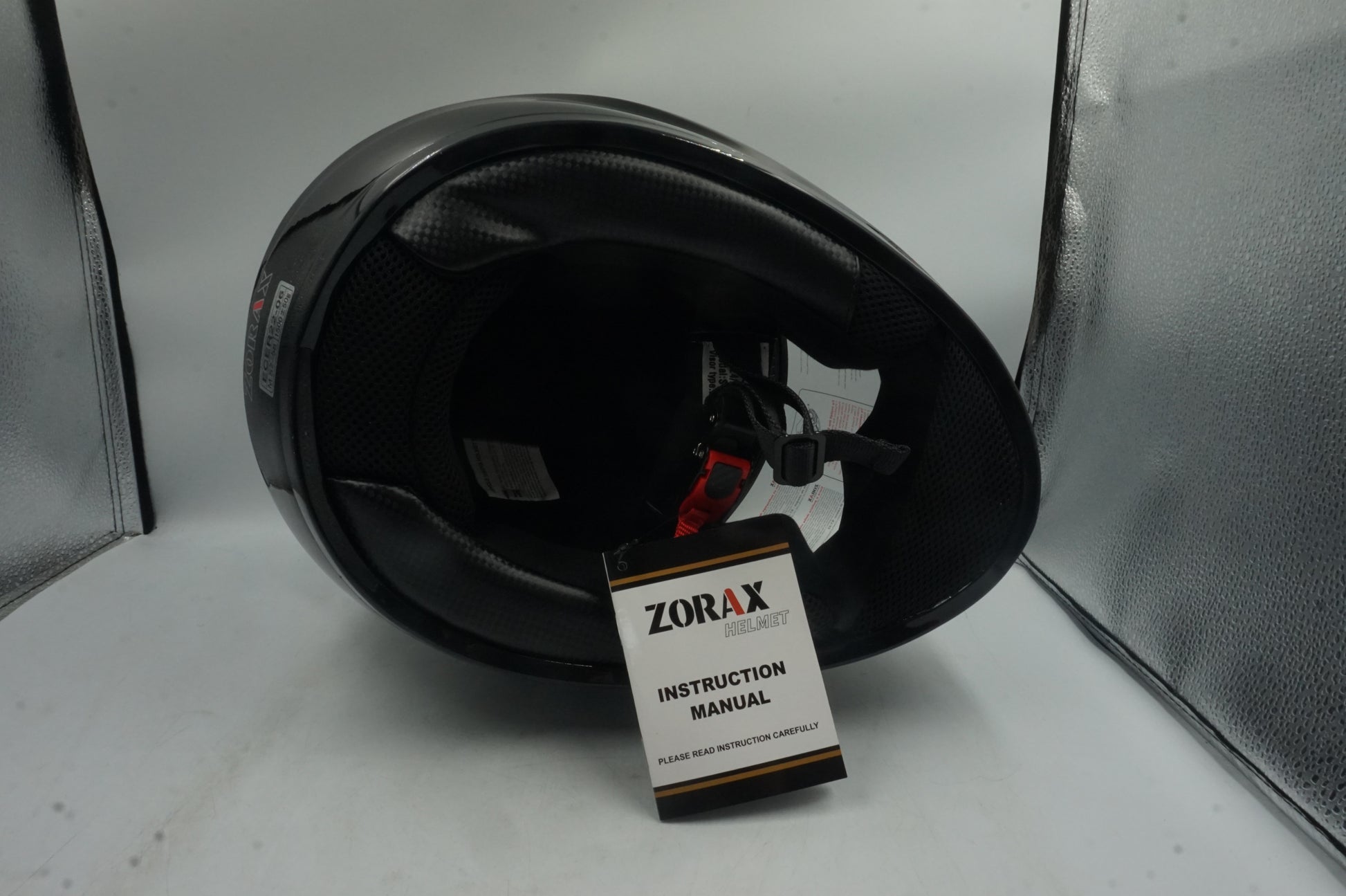 zorax full face motorbike helmet gloss black ZOR-819 model ST-22 size M