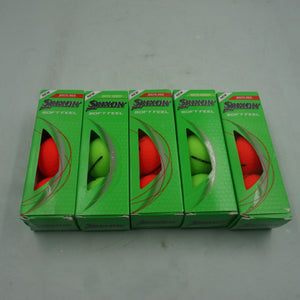 Mixed Pack of 5 Srixon 15 soft feel brite green & red golf balls