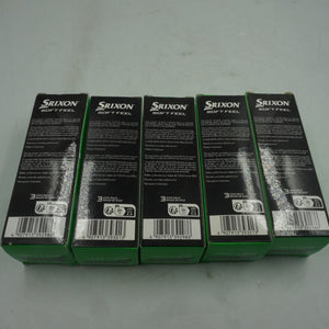Mixed Pack of 5 Srixon 15 soft feel brite green & red golf balls