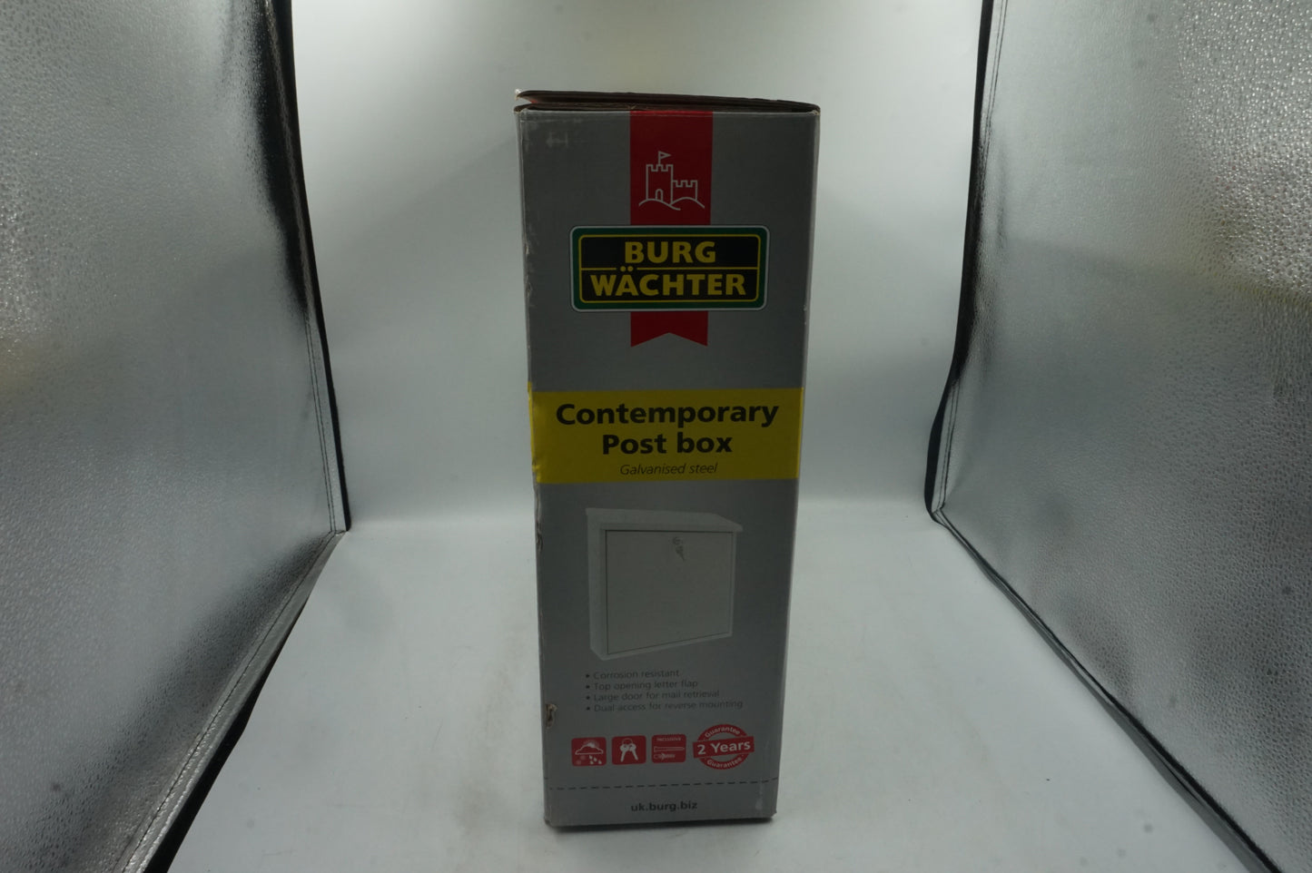 burg Wachter galvanised steel contemporary post box size 368X368X116mm