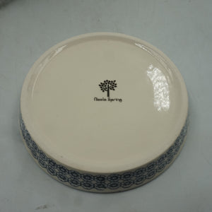 Nicola sprint patterned plant pot blue print/blue rim 20.5cm