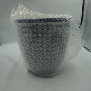 Nicola sprint patterned plant pot blue print/blue rim 20.5cm