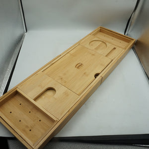 Simpa natural bamboo extendable bathtub caddie tray