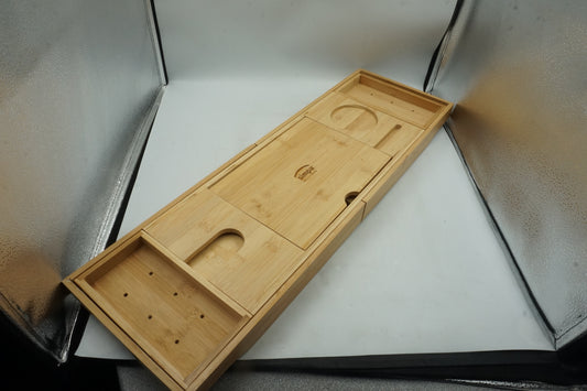 Simpa natural bamboo extendable bathtub caddie tray