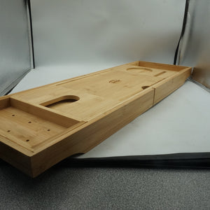 Simpa natural bamboo extendable bathtub caddie tray