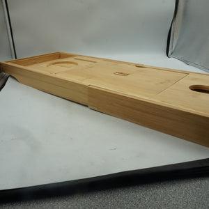 Simpa natural bamboo extendable bathtub caddie tray