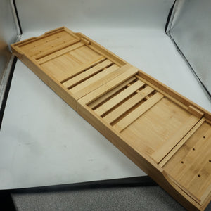 Simpa natural bamboo extendable bathtub caddie tray