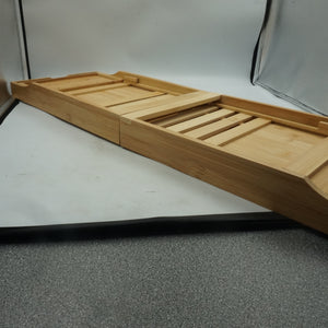 Simpa natural bamboo extendable bathtub caddie tray