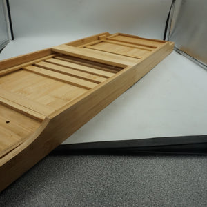 Simpa natural bamboo extendable bathtub caddie tray