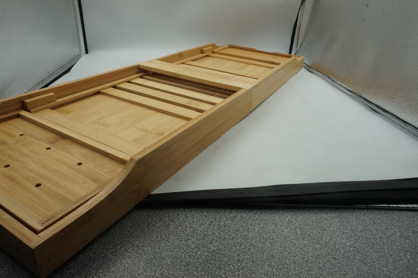 Simpa natural bamboo extendable bathtub caddie tray