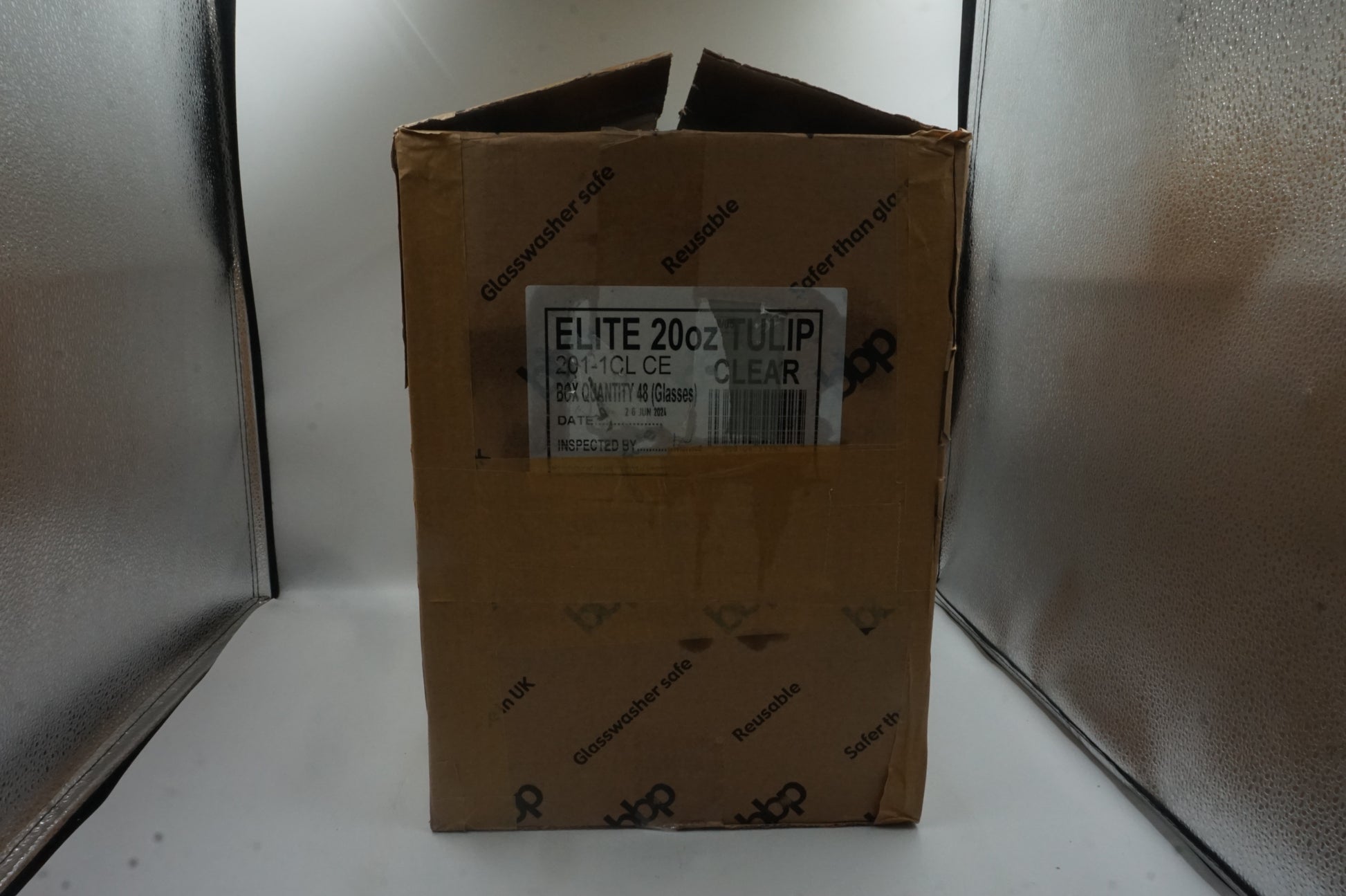 BBP pack of 48 polycarbonate elite tulip pint glasses