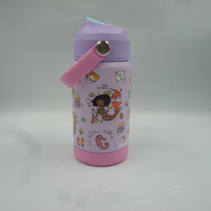 Honeybeam kids water bottle with straw lid 350ml