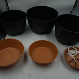 pack of three self watering planters