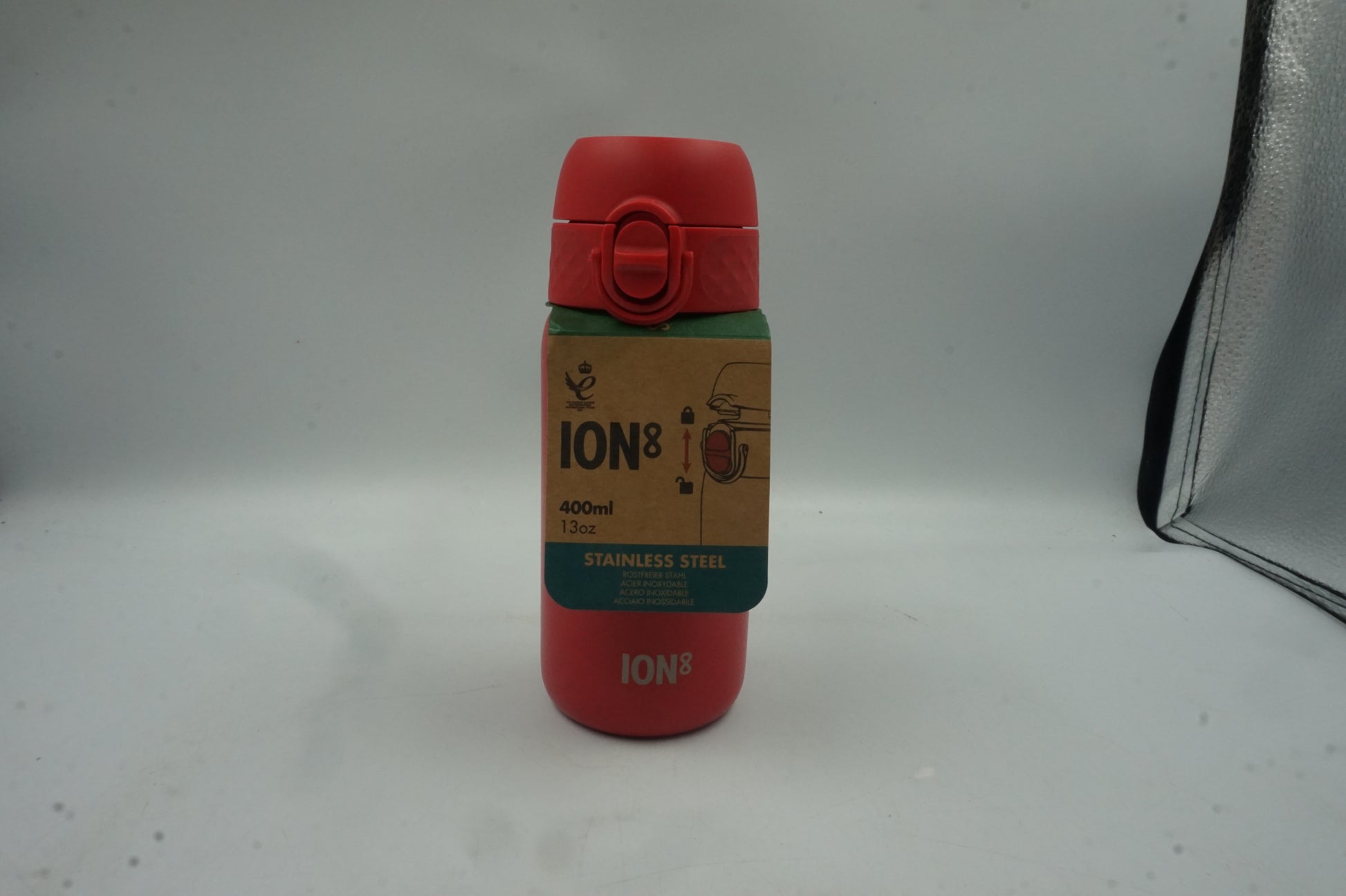 Ion8 400ml stainless steel water bottle