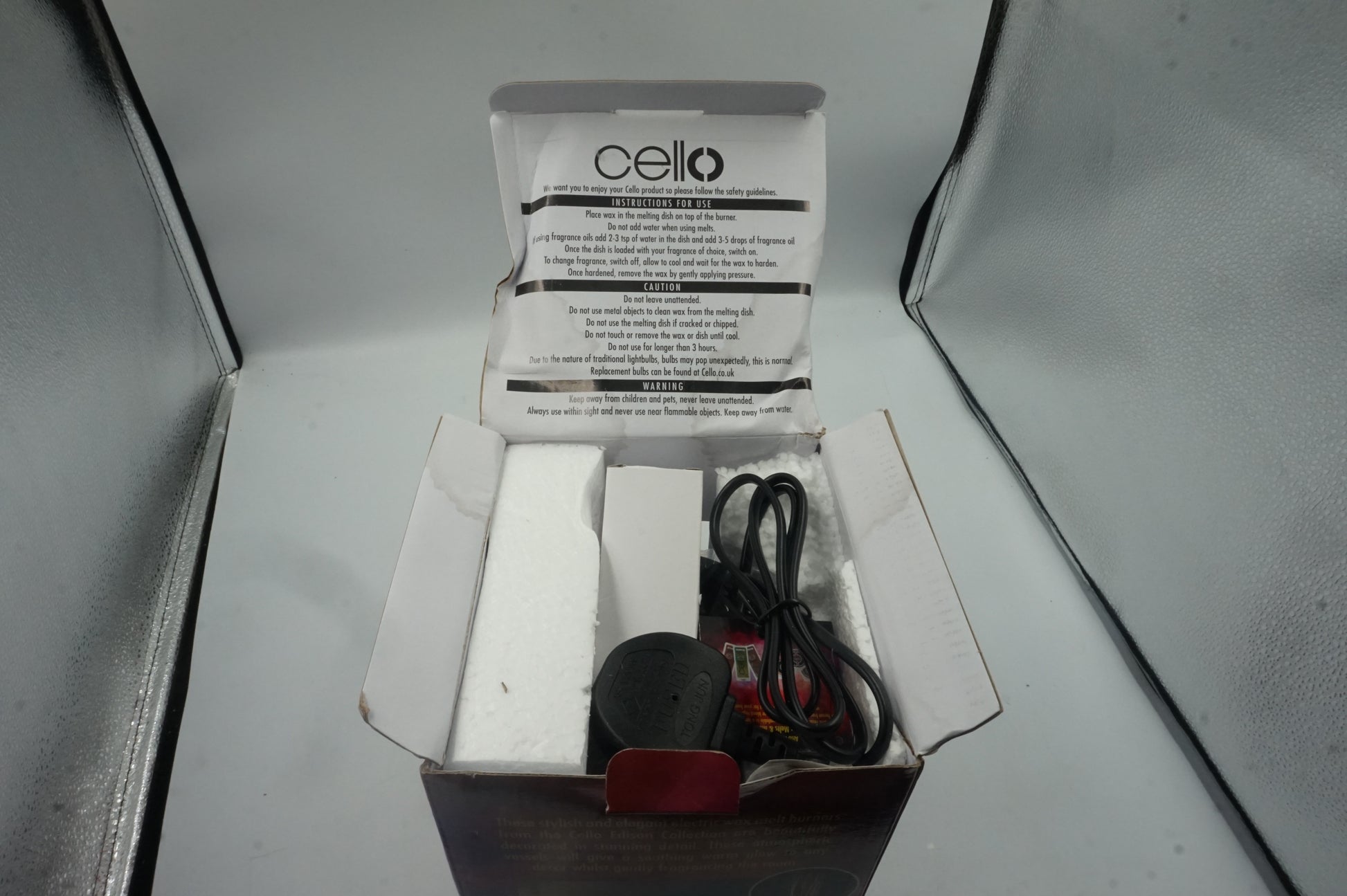 cello edison lamp wax melt burner