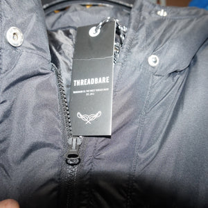 Threadbare maxi puffer coat with hood in black-UK12